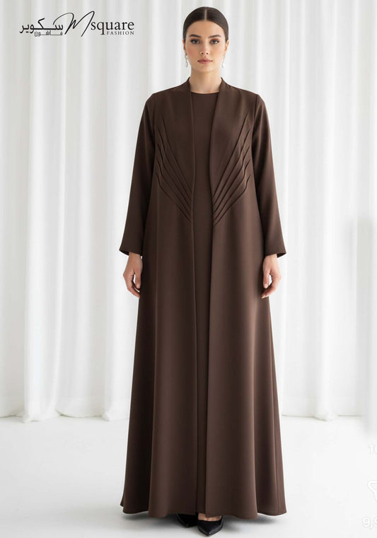 The Sunburst Brown Pleat Abaya