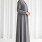 The Sunburst Grey Pleat Abaya