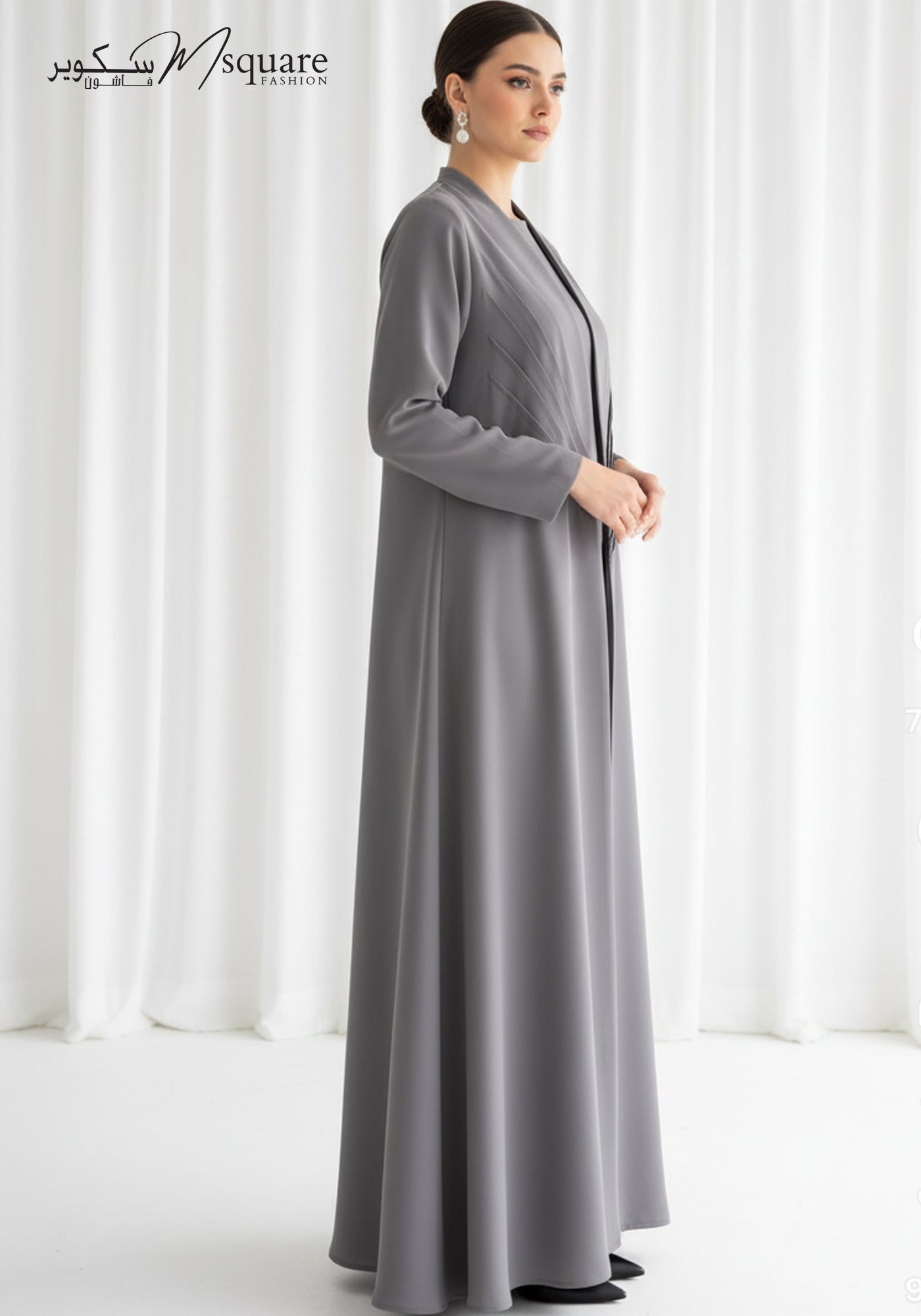 The Sunburst Grey Pleat Abaya