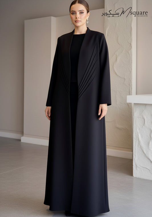 The Sunburst Black Pleat Abaya