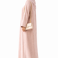 Premium Bella Linen Blend Abaya I Elegant Front Button Design I Pink Color
