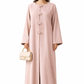 Premium Bella Linen Blend Abaya I Elegant Front Button Design I Pink Color