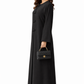 Premium Bella Linen Blend Abaya I Elegant Front Button Design I Black Abaya