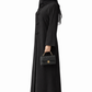 Premium Bella Linen Blend Abaya I Elegant Front Button Design I Black Abaya