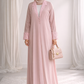 Lite Pink Lace Abaya with Matching Headscarf