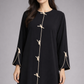 Black Korean Nida Abaya | Luxury Modest Wear with Contrast Piping