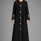Black Korean Nida Abaya | Luxury Modest Wear with Contrast Piping