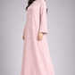 Pink Korean Nida Abaya | Luxury Modest Wear with Contrast Piping
