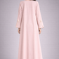 Pink Korean Nida Abaya | Luxury Modest Wear with Contrast Piping