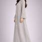 Grey Korean Nida Abaya | Luxury Modest Wear with Contrast Piping