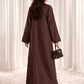 Bridal Satin Wave Abaya – Deep Espresso