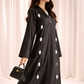 Victoria Satin Petal Detail Abaya I Classic Black