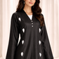 Victoria Satin Petal Detail Abaya I Classic Black