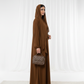 Harir Maqsood Brown Prayer Abaya – Attached Hijab Design