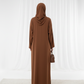 Harir Maqsood Brown Prayer Abaya – Attached Hijab Design