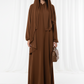 Harir Maqsood Brown Prayer Abaya – Attached Hijab Design