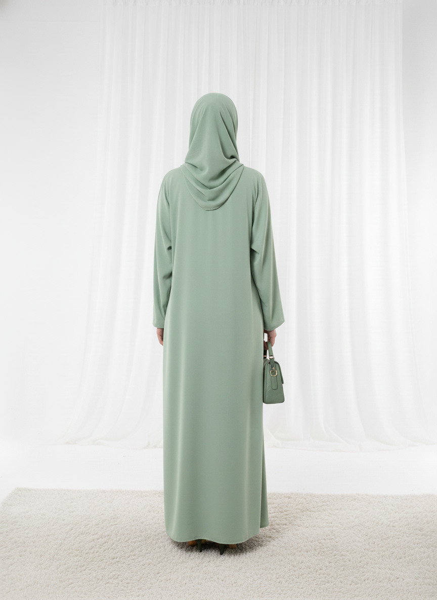 Harir Maqsood Green Prayer Abaya I Attached Hijab Design