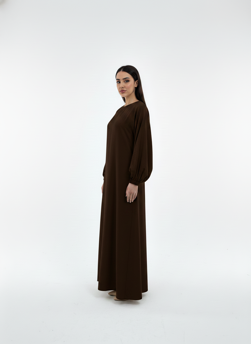 Lightweight Brown Harir Maqsood Prayer Abaya