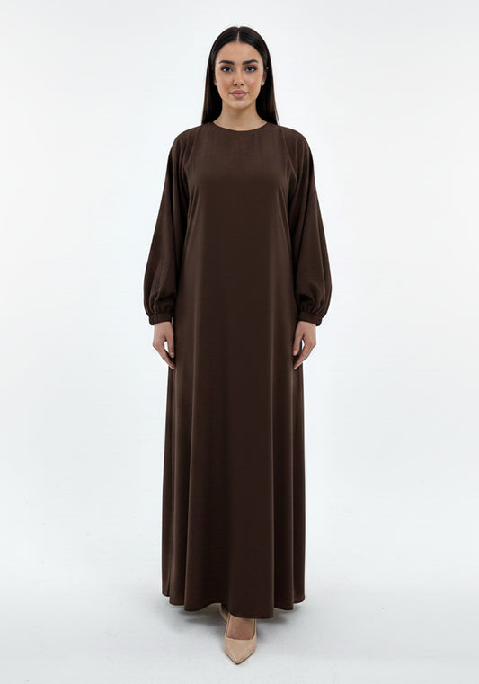 Lightweight Brown Harir Maqsood Prayer Abaya
