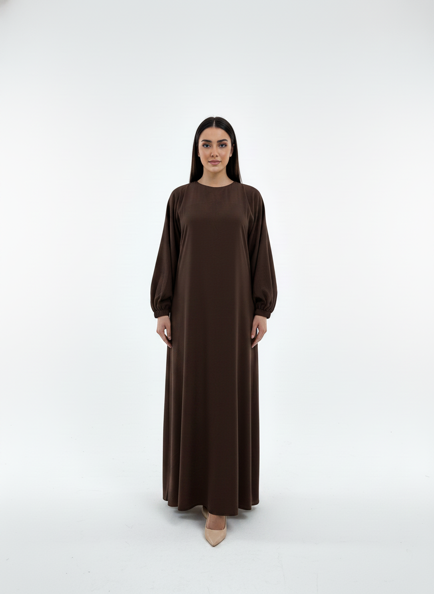 Lightweight Brown Harir Maqsood Prayer Abaya