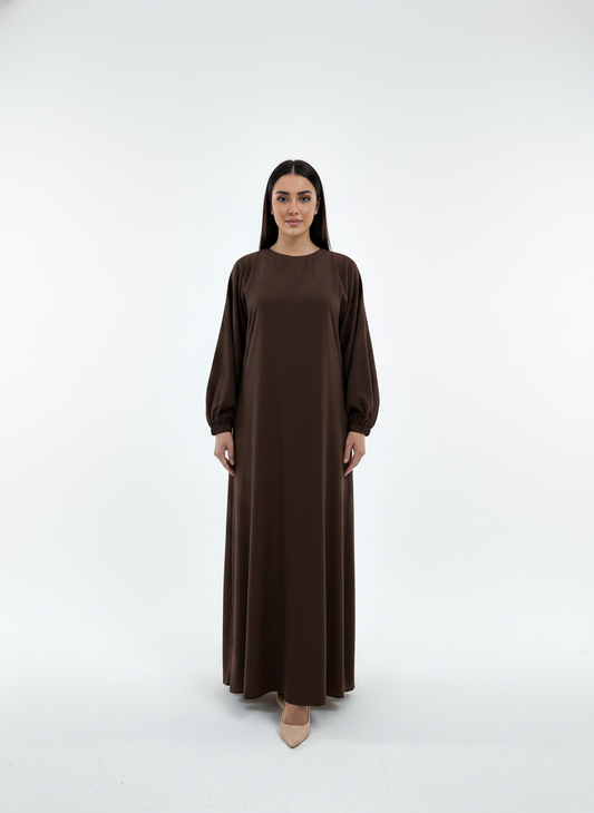 Lightweight Brown Harir Maqsood Prayer Abaya