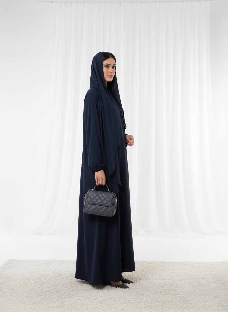 Lightweight Navy Harir Maqsood Prayer Abaya
