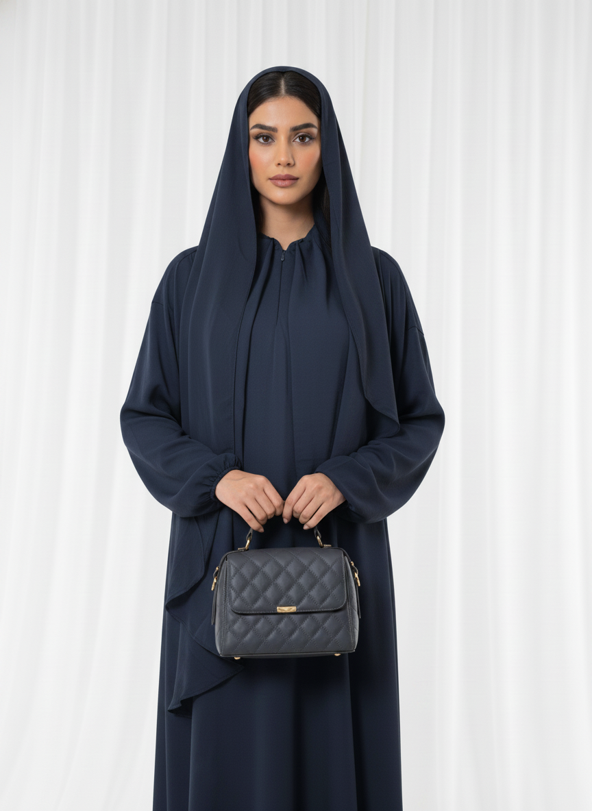 Lightweight Navy Harir Maqsood Prayer Abaya