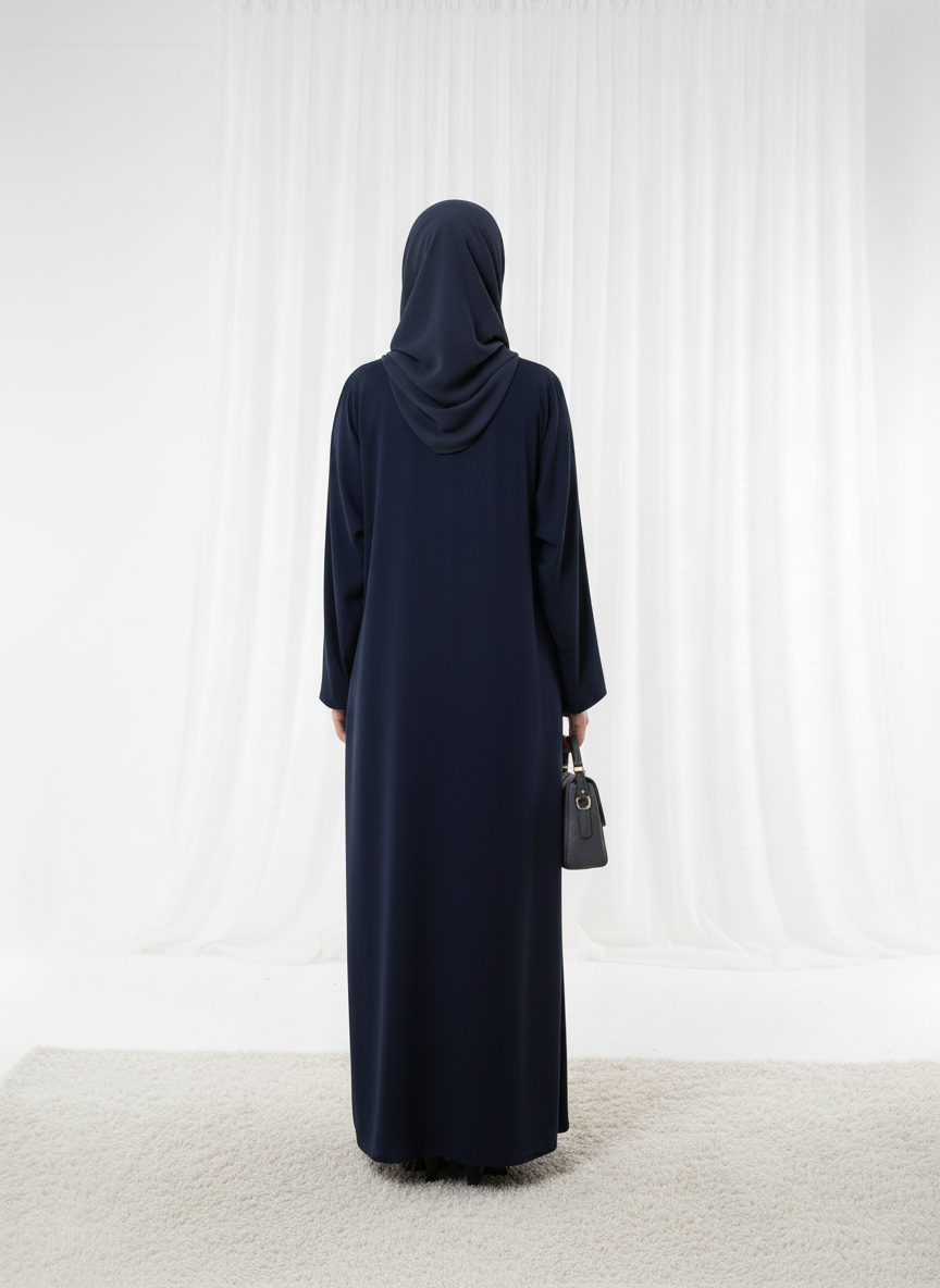 Lightweight Navy Harir Maqsood Prayer Abaya