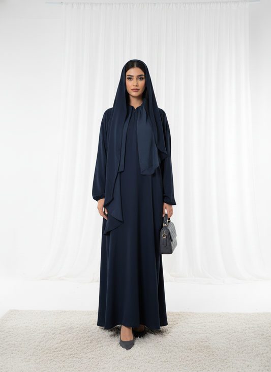 Lightweight Navy Harir Maqsood Prayer Abaya