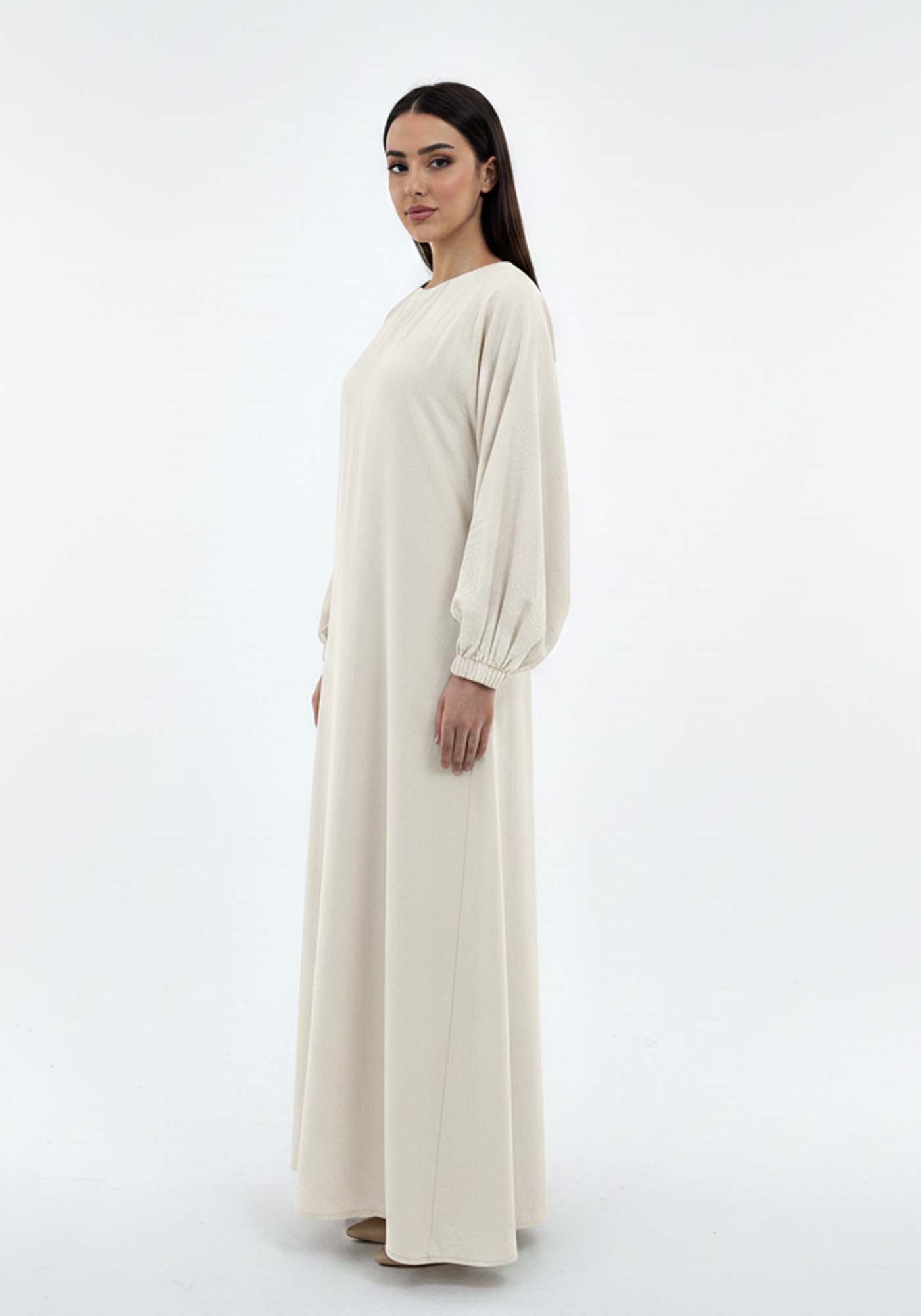 Lightweight Beige Harir Maqsood Prayer Abaya