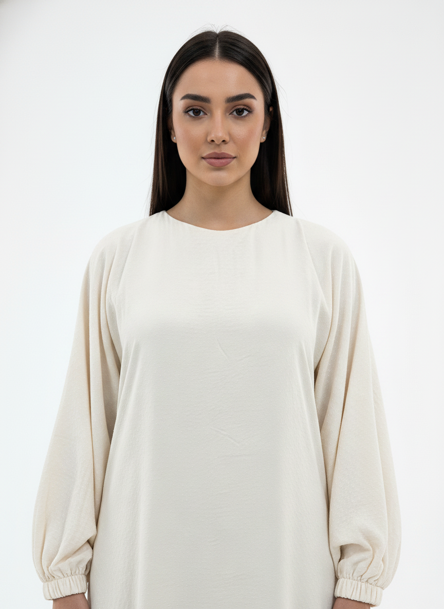 Lightweight Beige Harir Maqsood Prayer Abaya