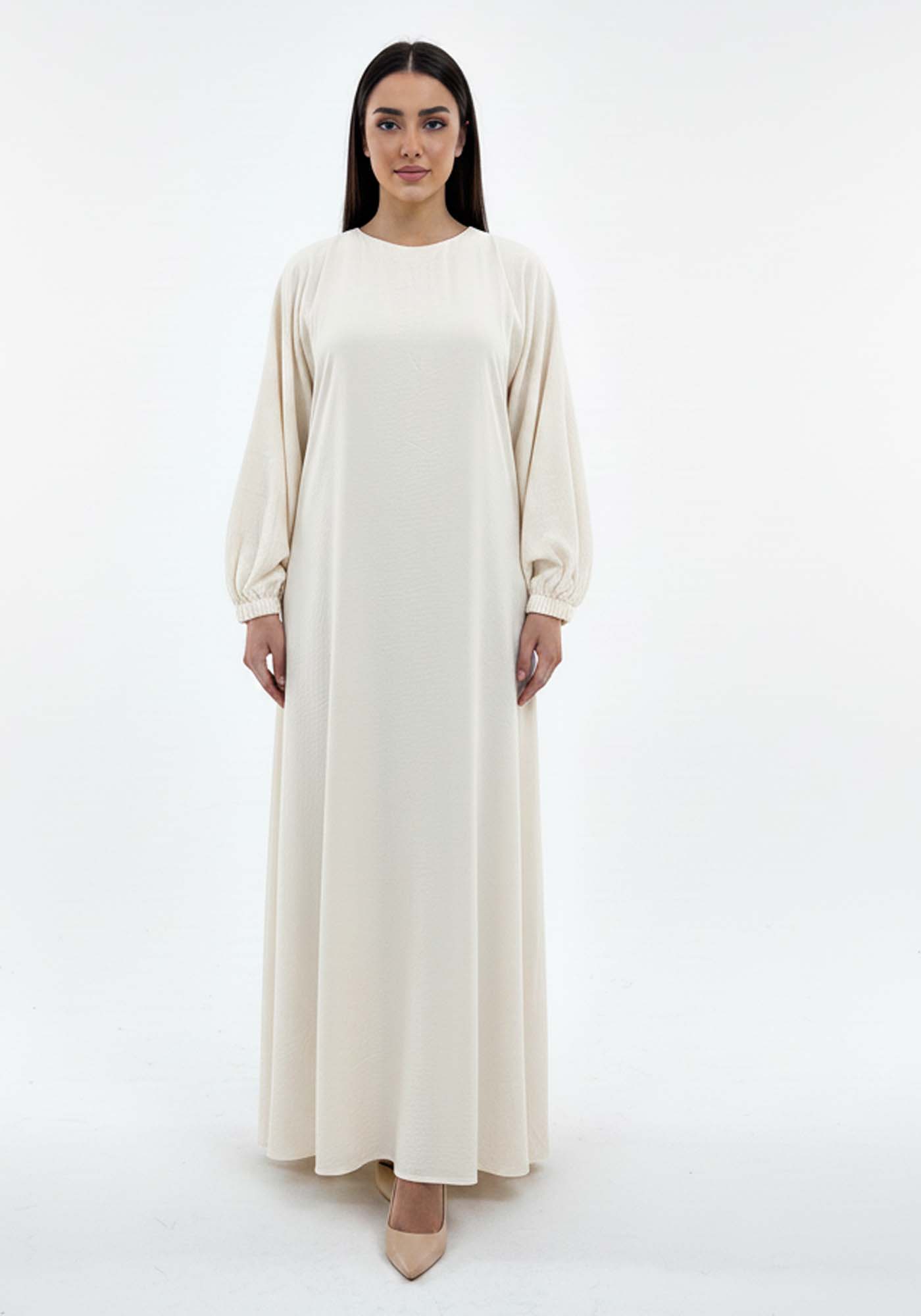 Lightweight Beige Harir Maqsood Prayer Abaya