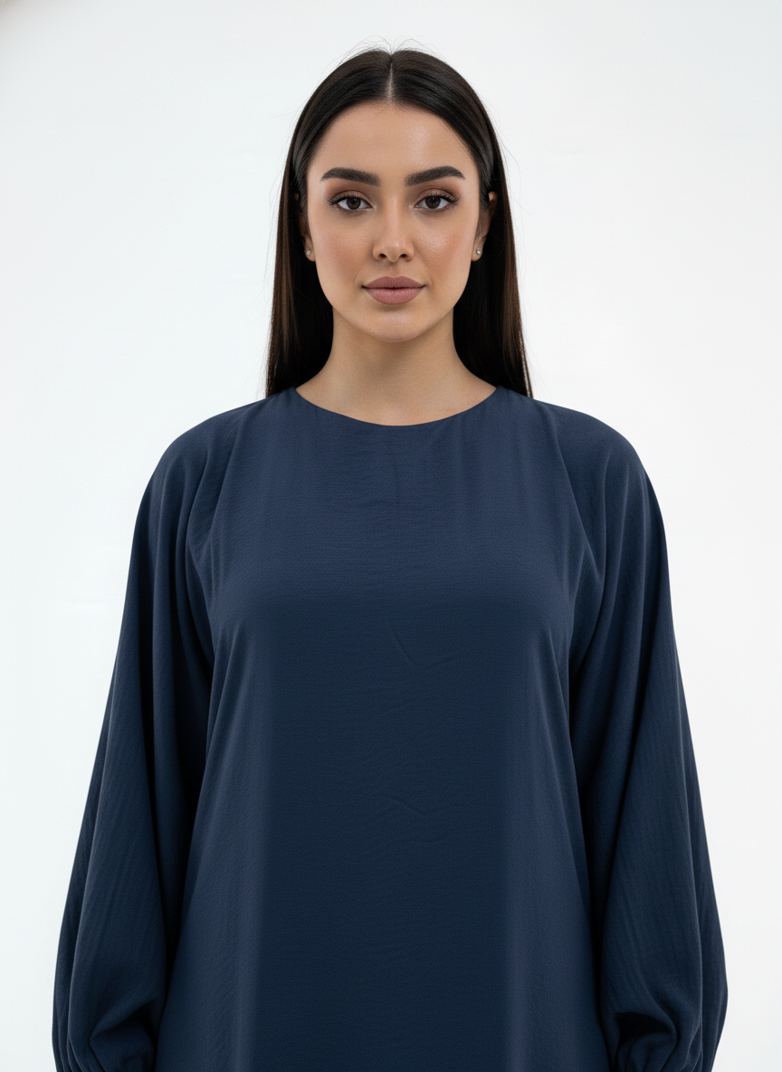 Lightweight Blue Harir Maqsood Prayer Abaya