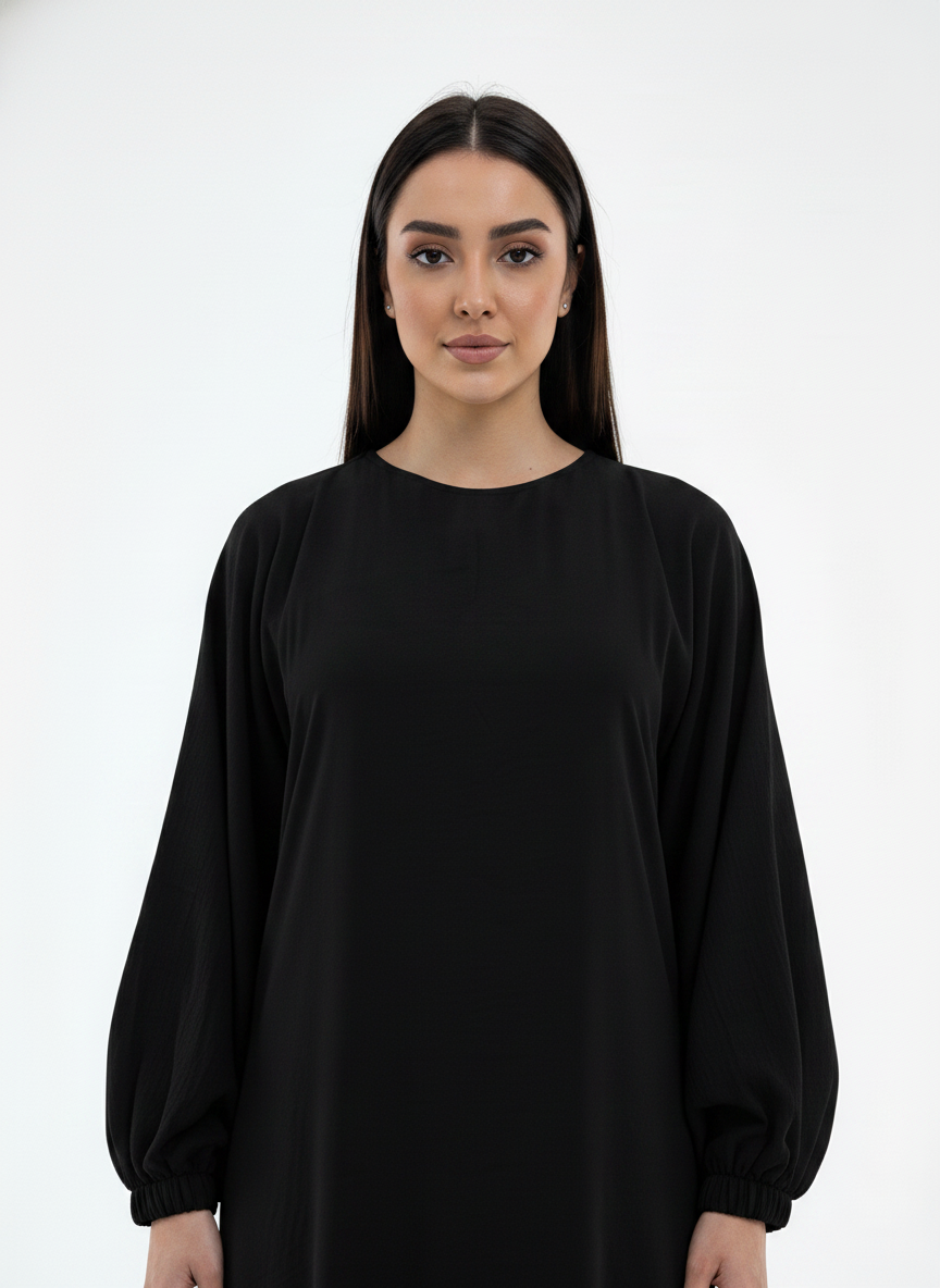 Lightweight Harir Maqsood Black Prayer Abaya