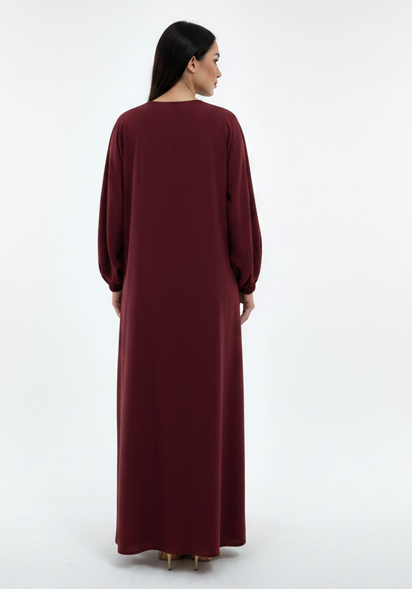 Lightweight Maroon Harir Maqsood Prayer Abaya
