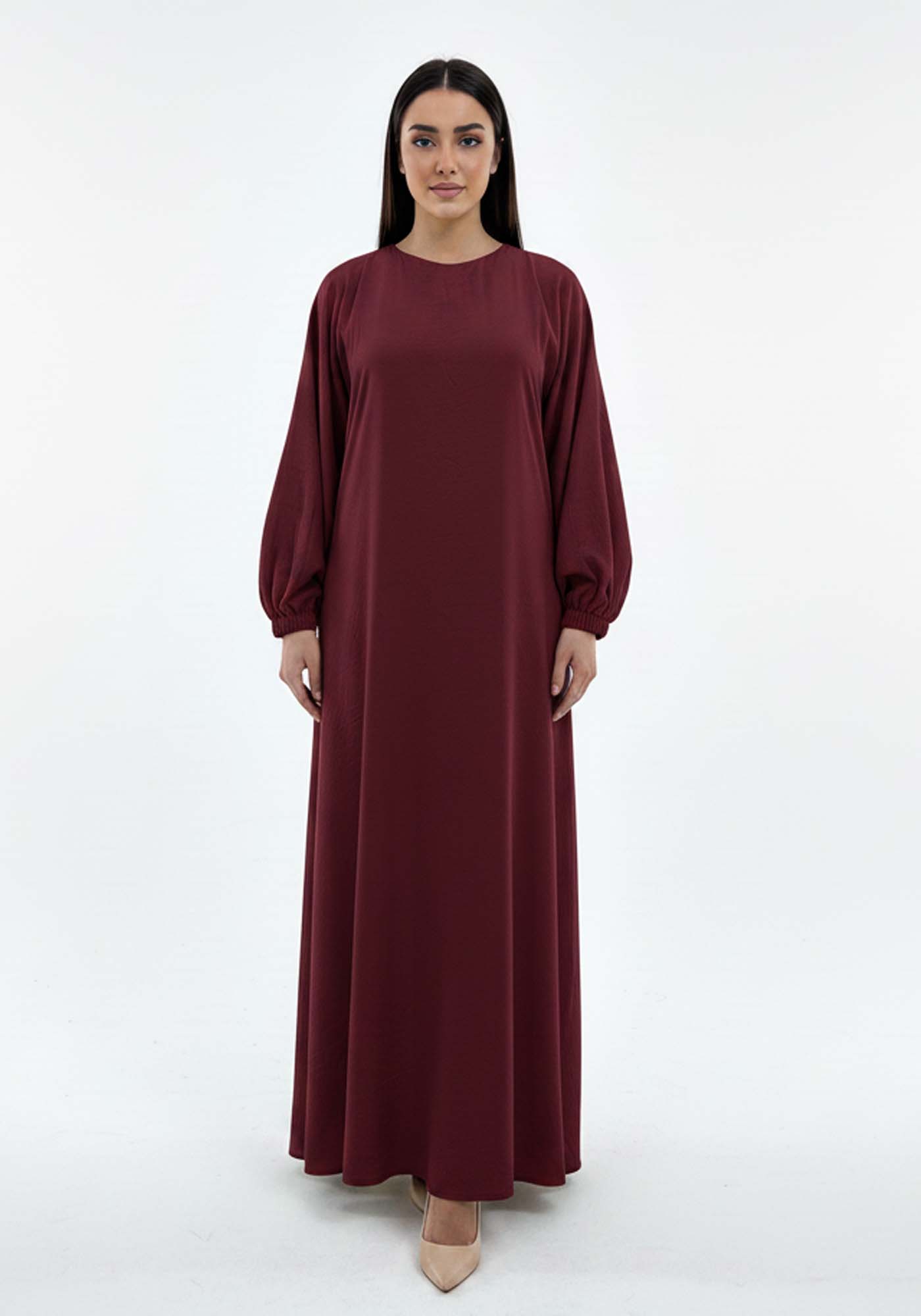 Lightweight Maroon Harir Maqsood Prayer Abaya