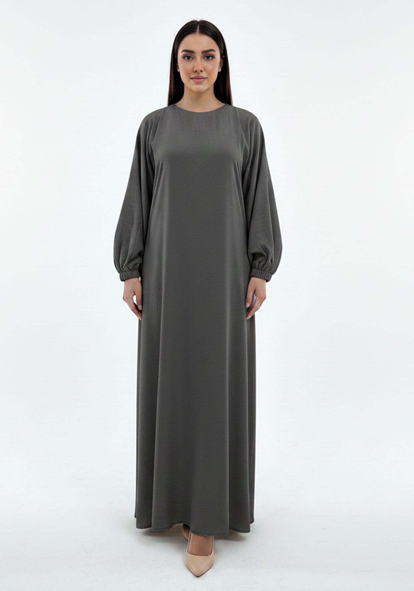 Lightweight Grey Harir Maqsood Prayer Abaya