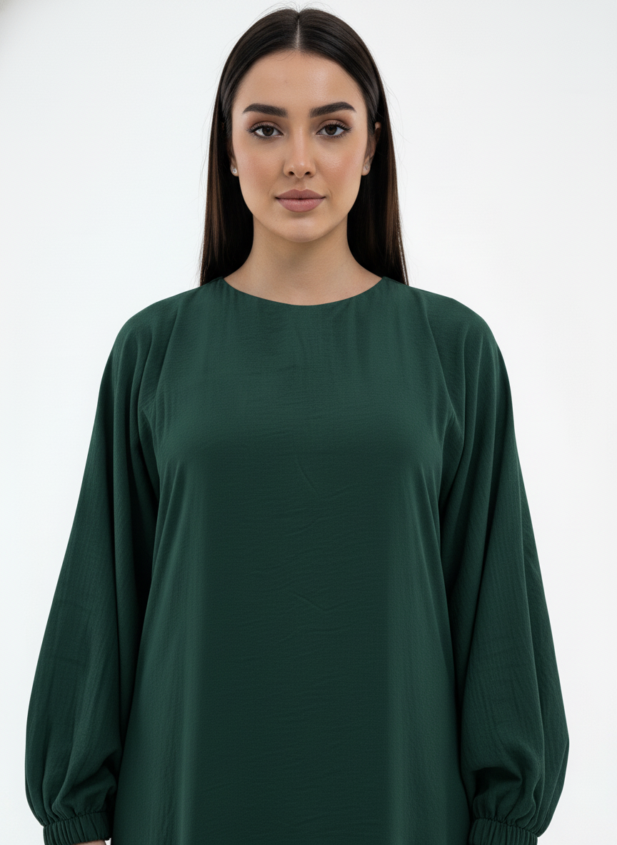 Lightweight Green Harir Maqsood Prayer Abaya