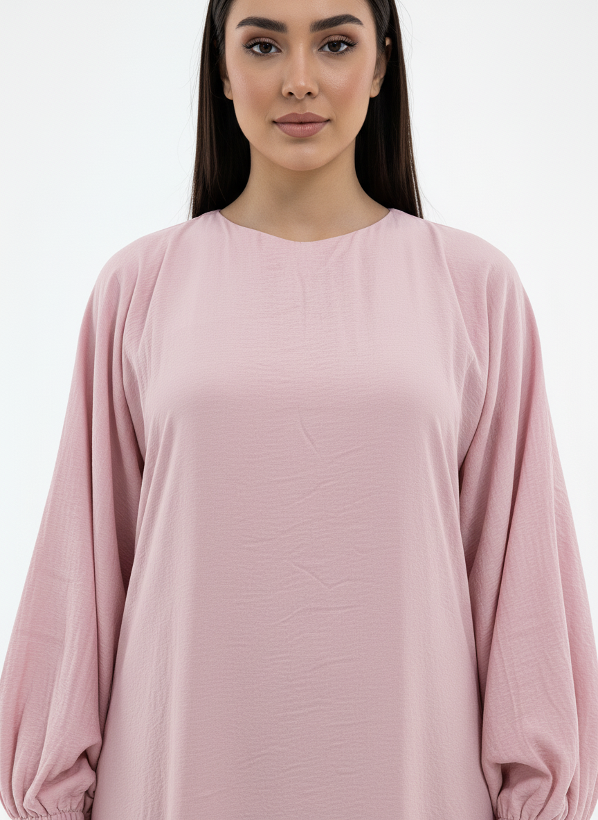 Lightweight Pink Harir Maqsood Prayer Abaya