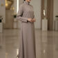 Bold And Modern Nude Cobra Crepe Abaya Mandarin Collar Edition