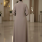 Bold And Modern Nude Cobra Crepe Abaya Mandarin Collar Edition