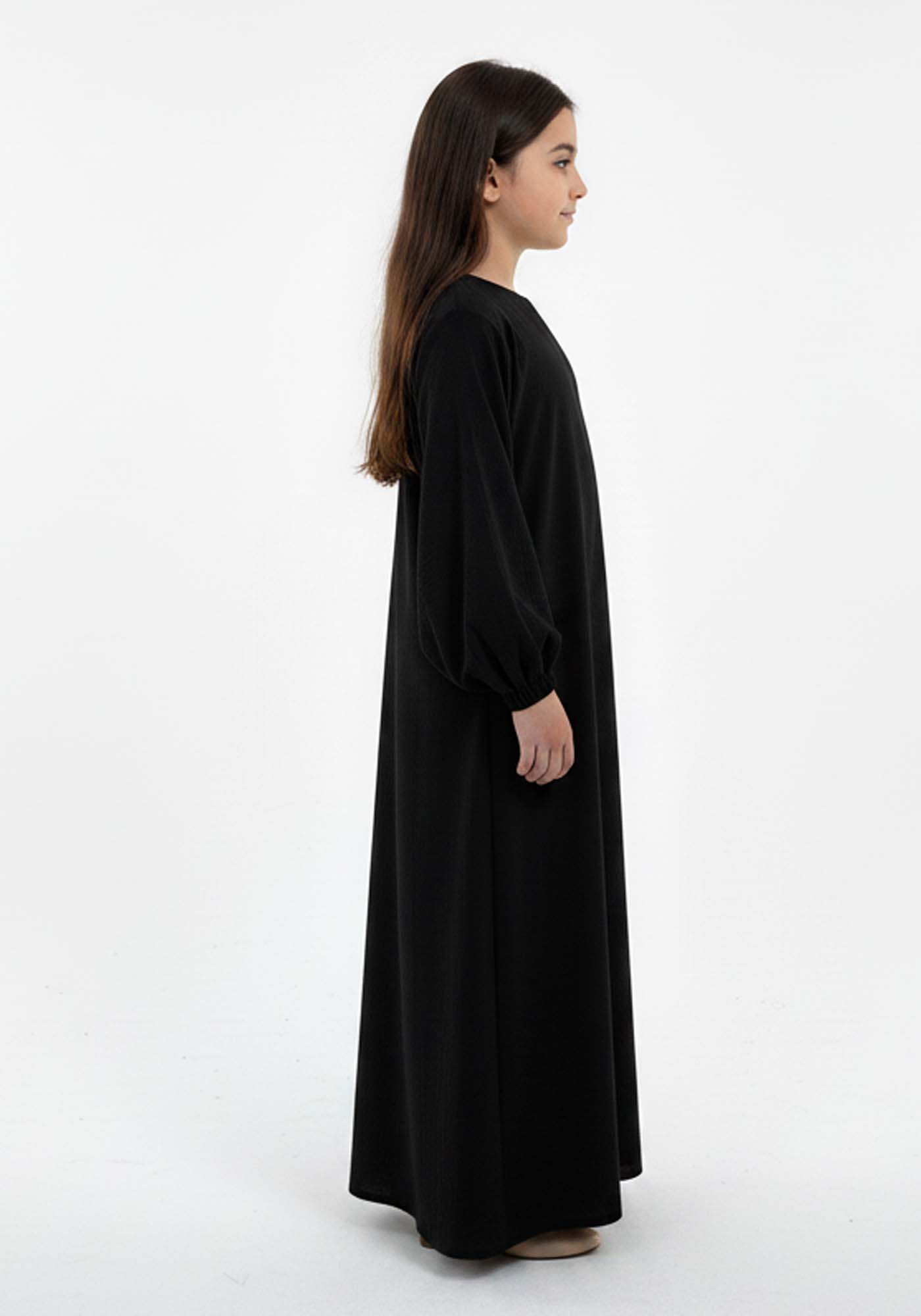 Kids Harir Maqsood Prayer Abaya I Black