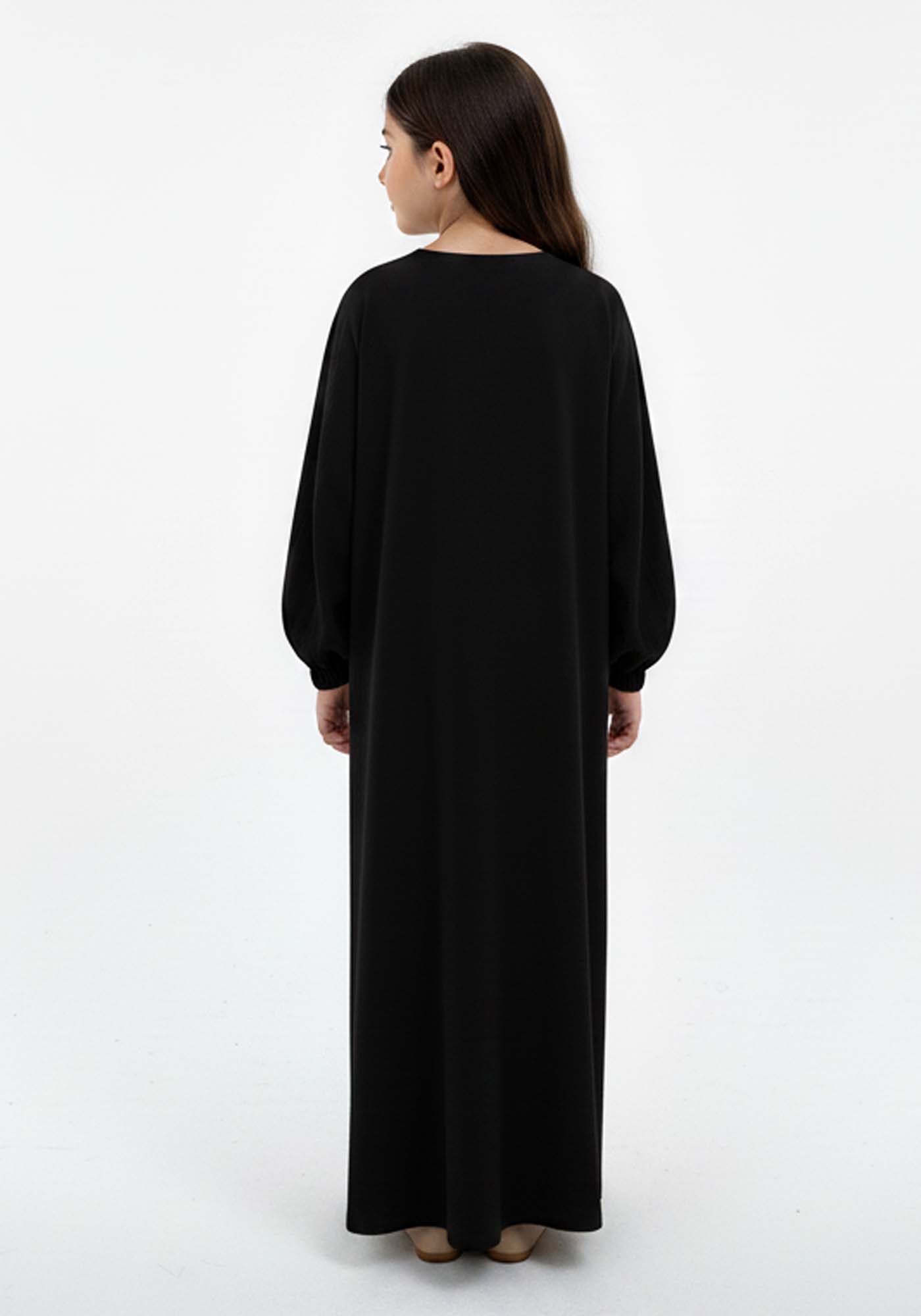 Kids Harir Maqsood Prayer Abaya I Black