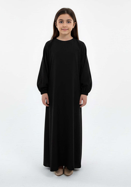 Kids Harir Maqsood Prayer Abaya I Black