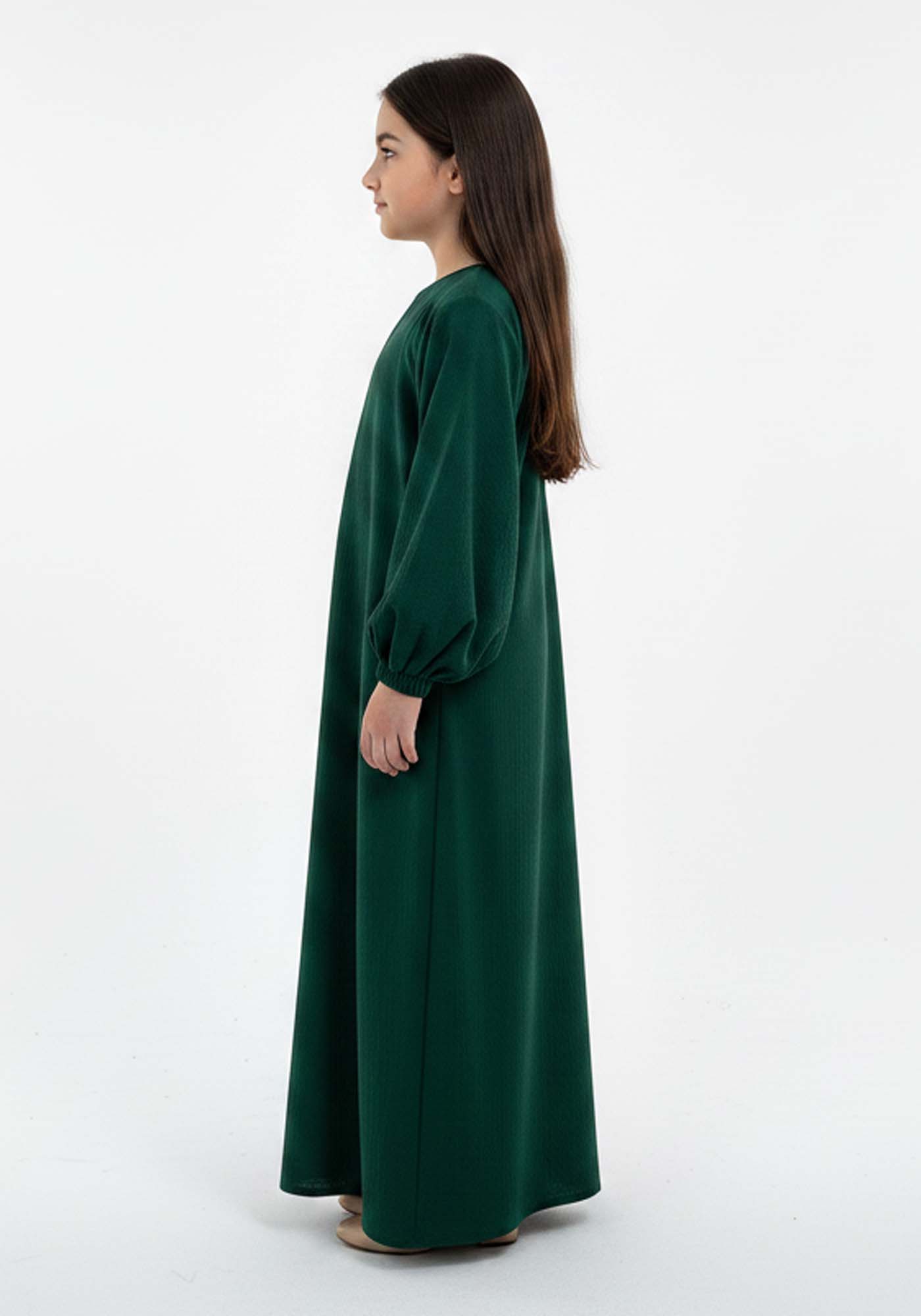 Kids Harir Maqsood Prayer Abaya I Green