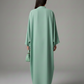 Signature Korean Nida Sage Green Open Abaya Minimalist High-Neck Design