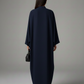 Signature Korean Nida Blue Open Abaya Minimalist High-Neck Design