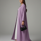 Signature Korean Nida Purple Open Abaya Minimalist High-Neck Design
