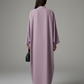 Signature Korean Nida Purple Open Abaya Minimalist High-Neck Design