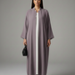 Signature Korean Nida Purple Open Abaya Minimalist High-Neck Design